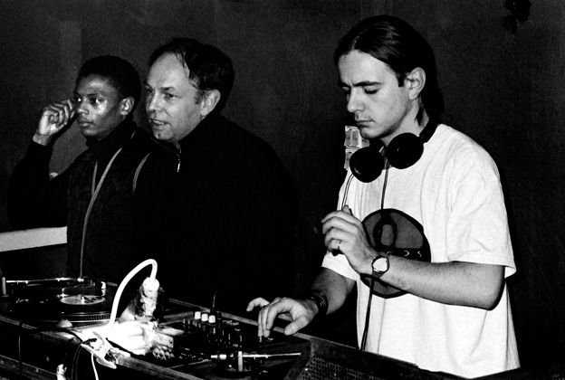 Jeff Mills original club founder Dimitri Hegemann and Laurent Garnier at Tresor Berlin 1990s