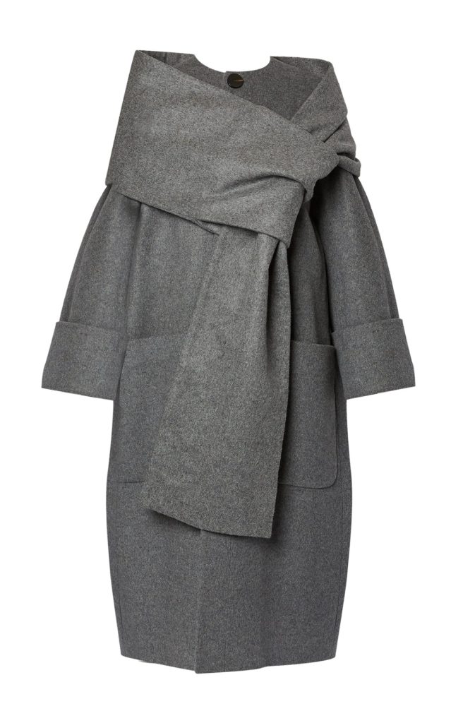 erdem grey wool scarf coat