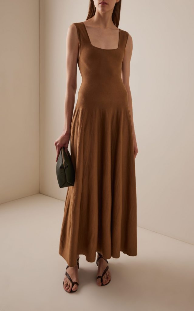khaite brown jodie dress