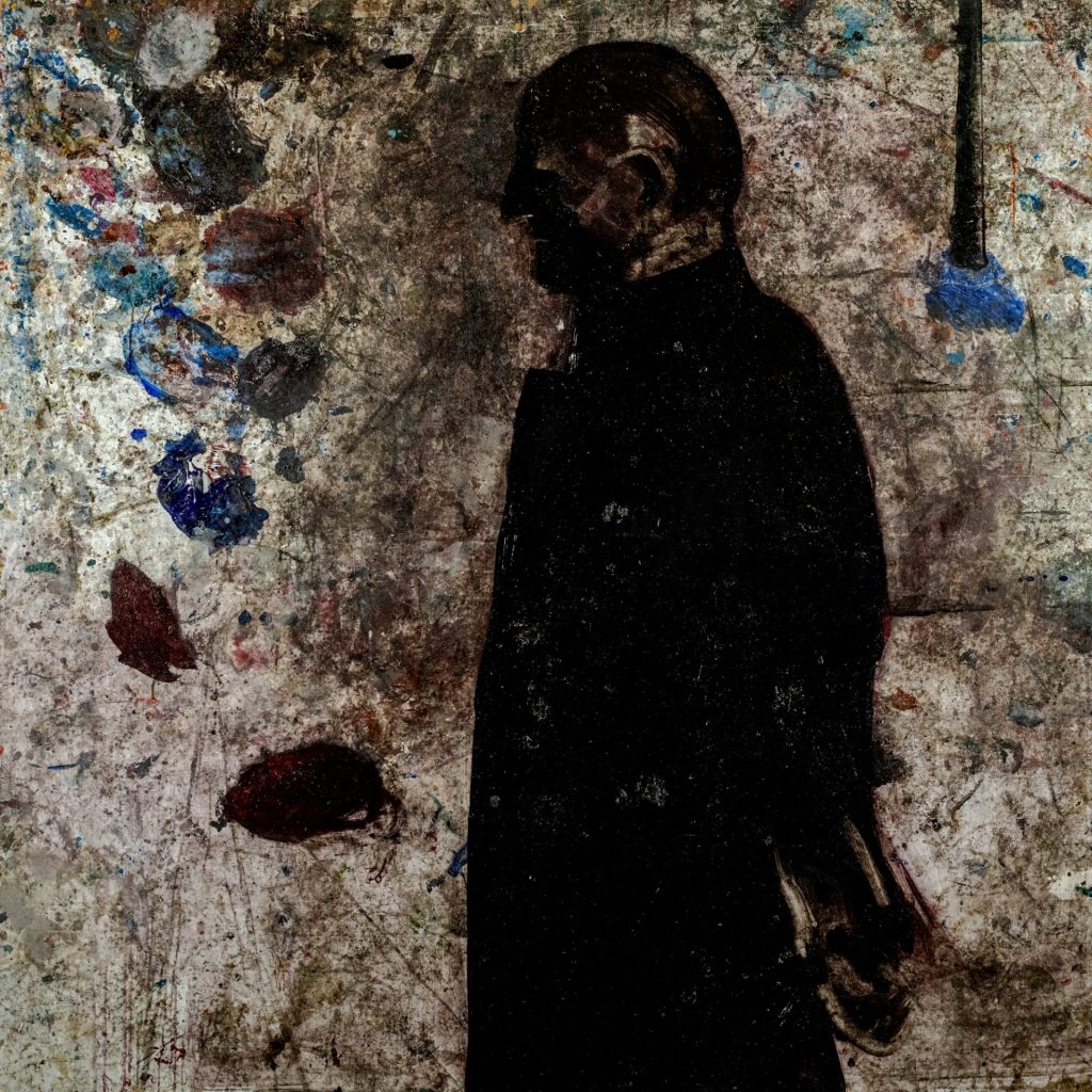Vizuelni leksikon: Gala Čaki 9 2.The Man in Black oil on linen canvas 160x160cm 2024 Private collection