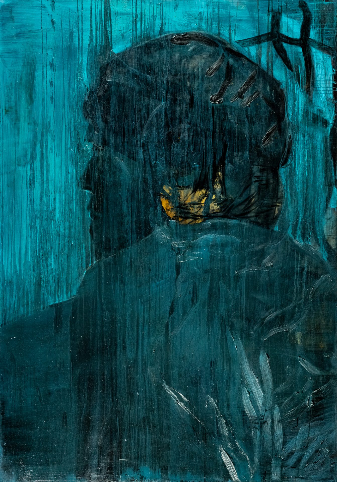 Vizuelni leksikon: Gala Čaki 12 5.The Blue Man oil on canvas 140x200cm 2023 Private collection