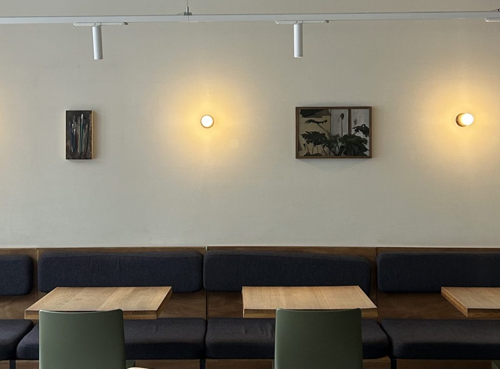 Relja Stevanovic. ‘Brushes oil on panel 31 × 165 cm 2024 ‘Untitled Adam oil on canvas 40 × 30 cm 2026