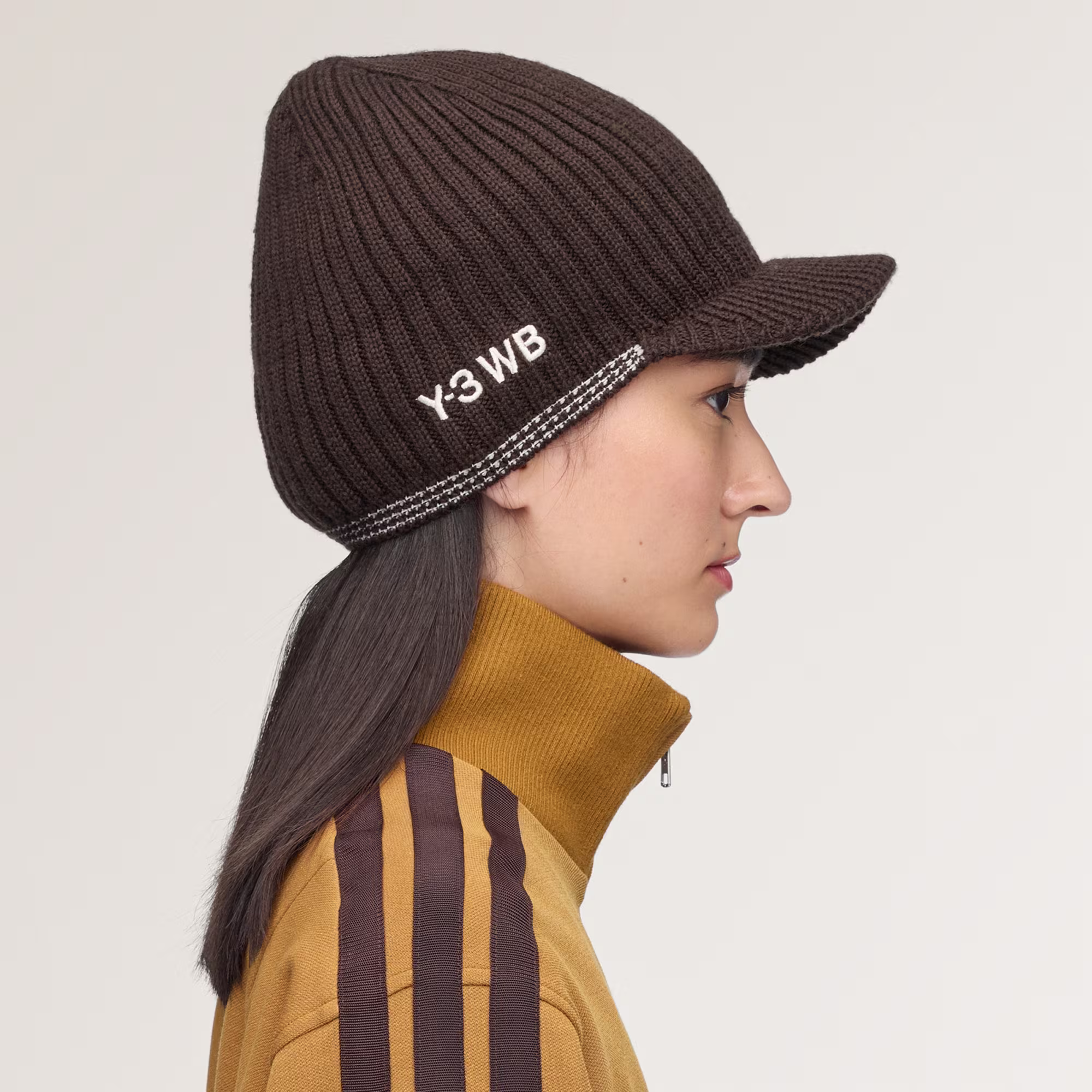 Wales Bonner Y3 BEANIE CAP Brown KF7404 28 model hover