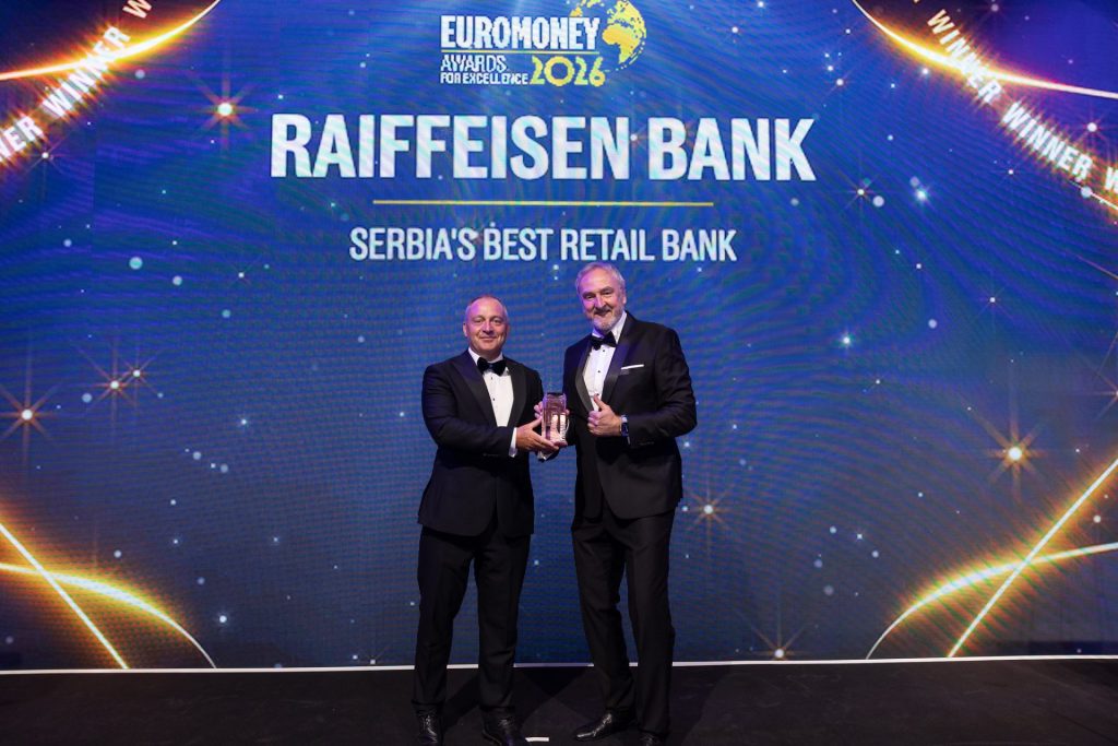 Raiffeisen je najbolja banka za stanovništvo u Srbiji 7 Raiffeisen banka Euromoney nagrada za najbolju banku za stanovnistvo 2026